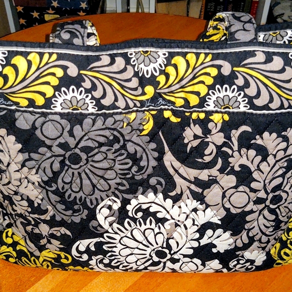 Vera Bradley Bag Yellow Black White Paisley - Picture 2 of 7